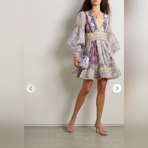 Zimmermann Celestial Lace Panel Mini Dress AUS 0 = US 4